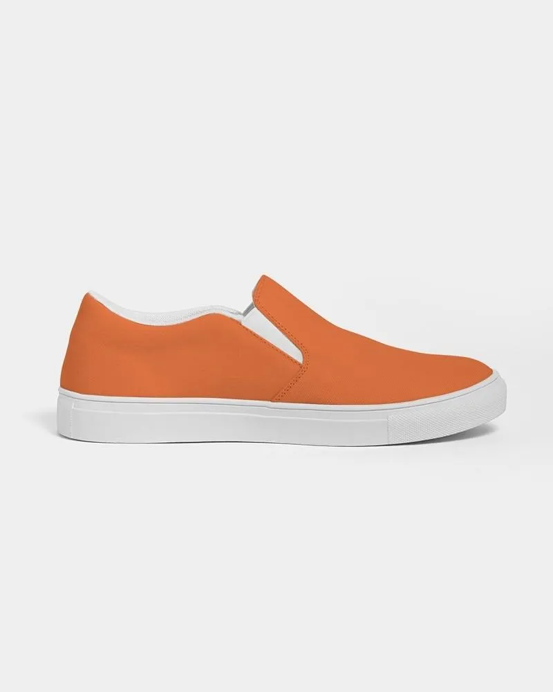 Bright Orange Slip-On Canvas Sneakers | Men's | Bright Pure Orange | C0M75Y100K0