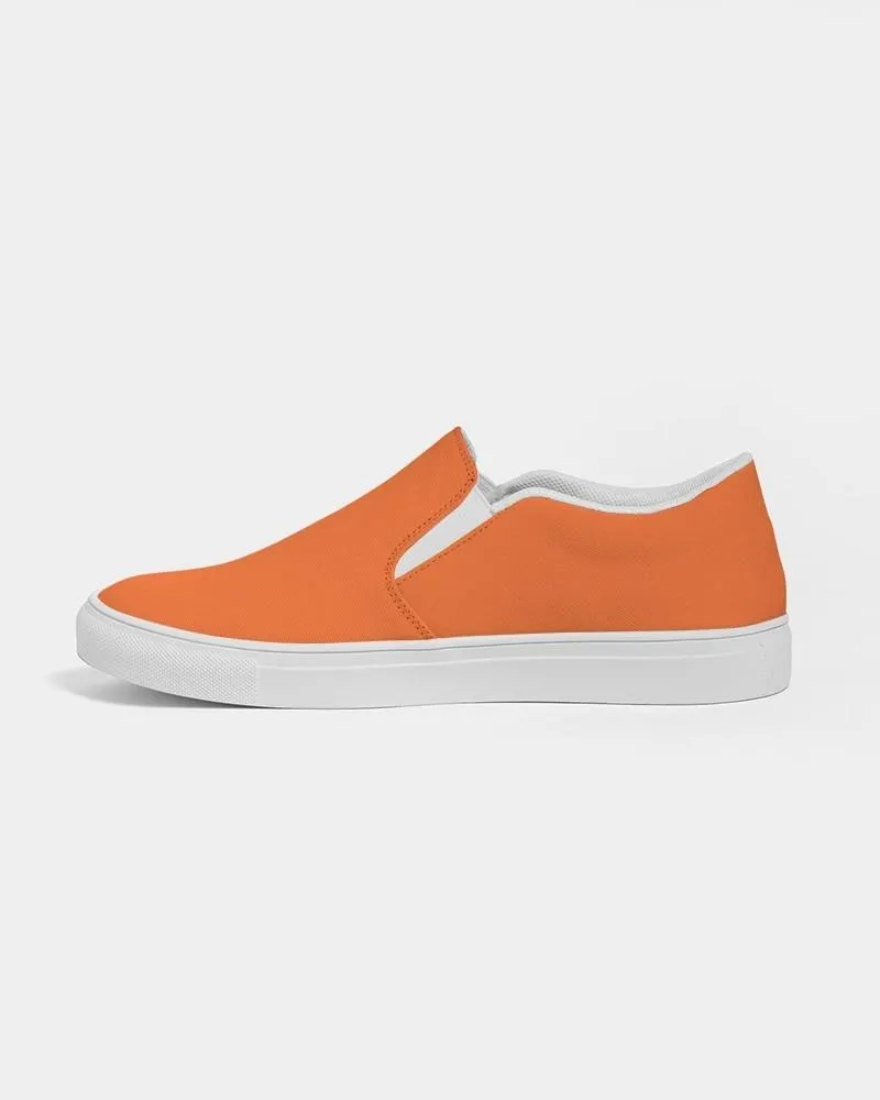 Bright Orange Slip-On Canvas Sneakers | Men's | Bright Pure Orange | C0M75Y100K0