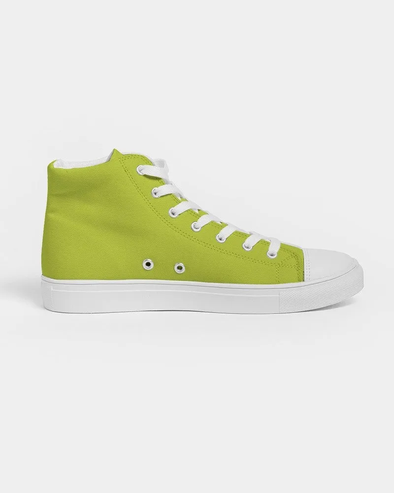 Bright Yellow Warm Green Women's High-top Canvas Sneakers | Women's | Bright Pure Yellow Warm Green | C25M0Y100K0