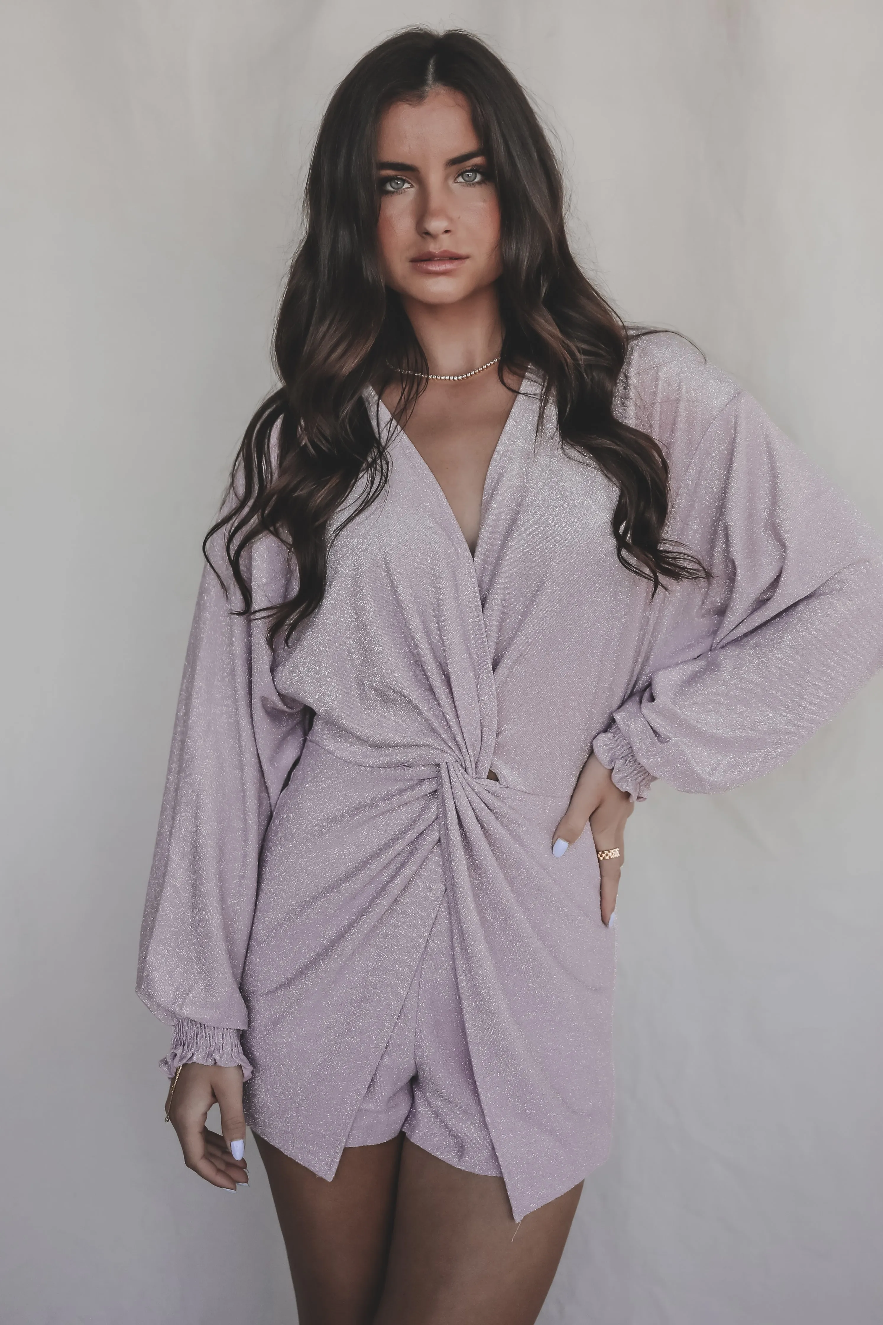 Brightest In The Room Light Purple Shimmer Romper