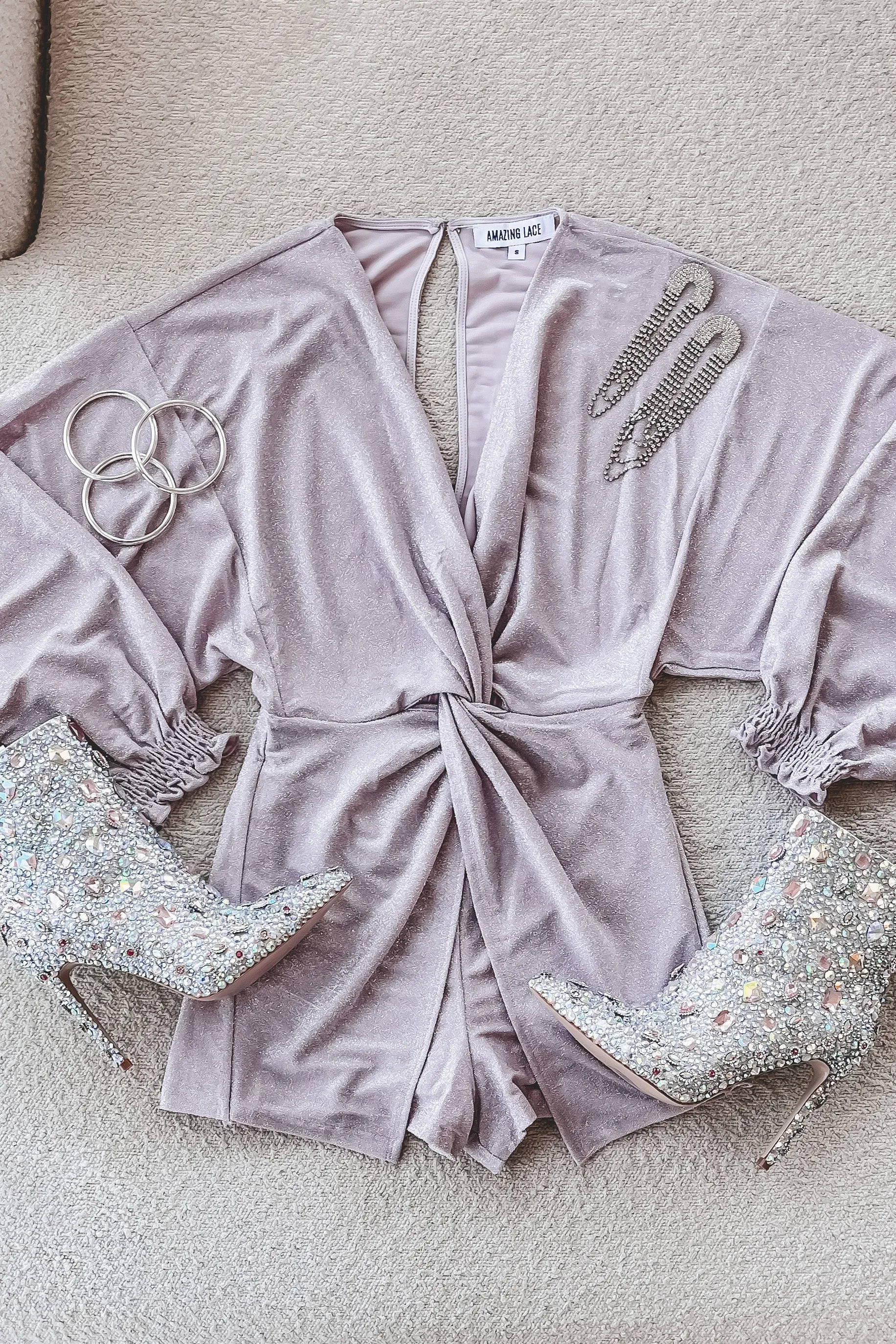 Brightest In The Room Light Purple Shimmer Romper