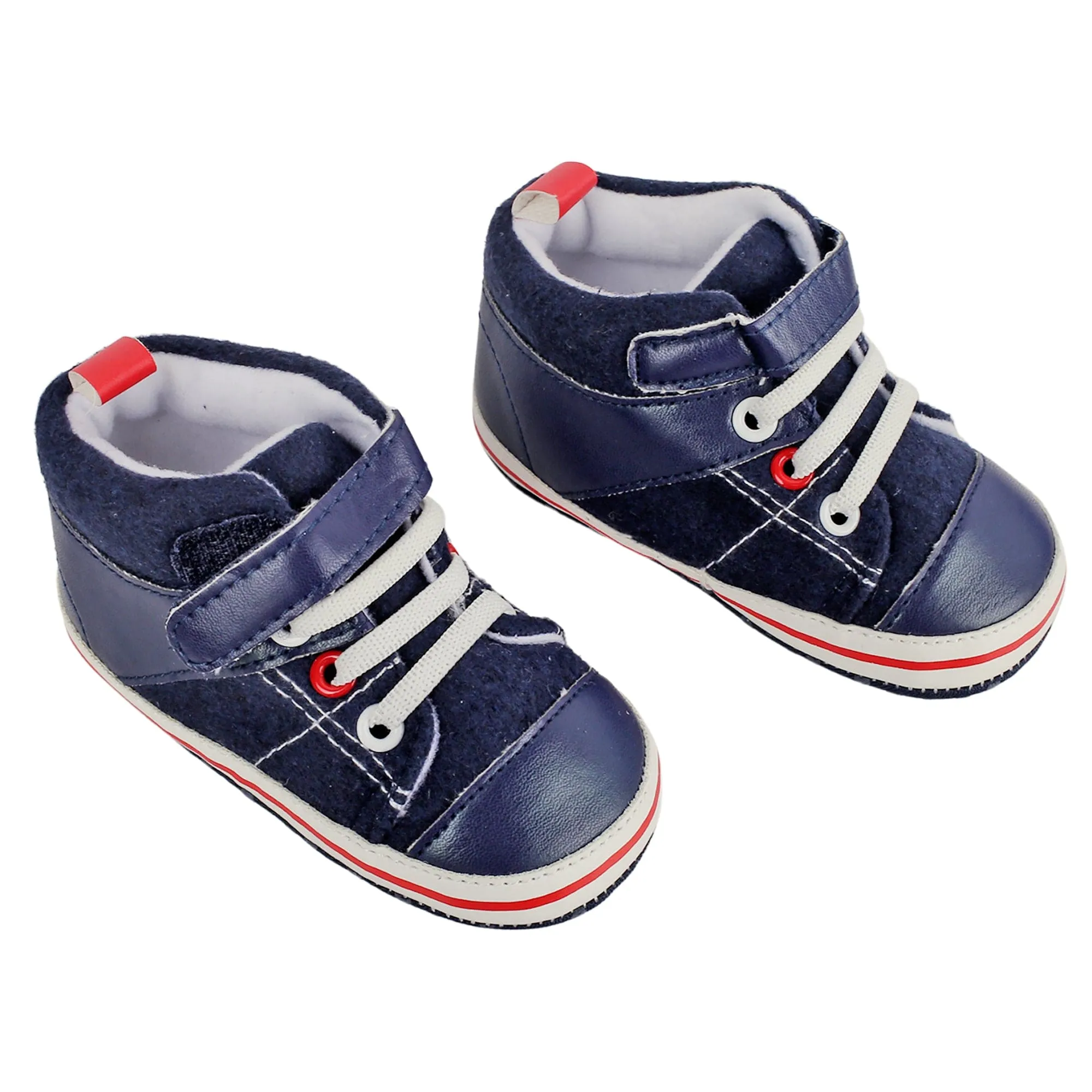 Casual Navy Blue Velcro Booties