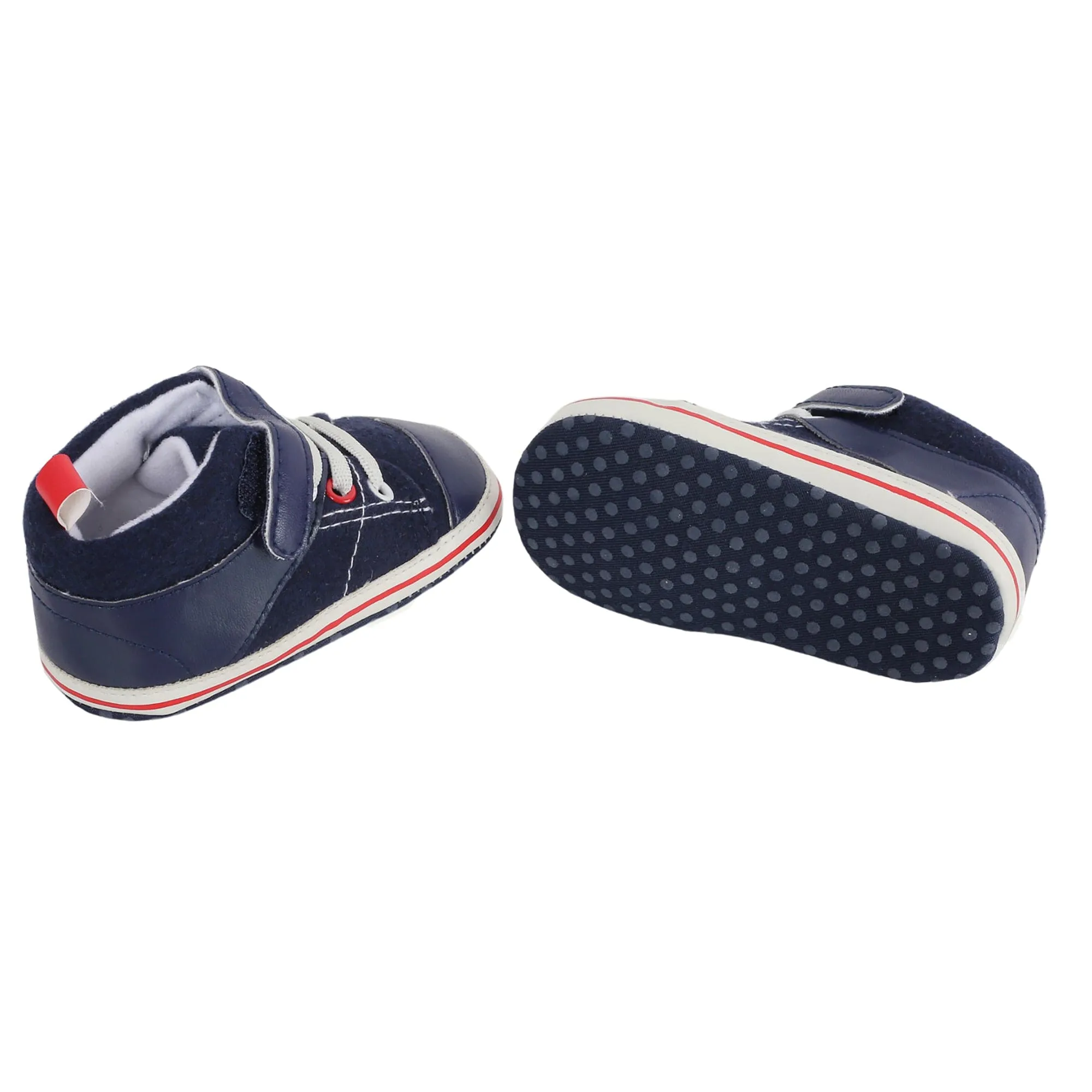 Casual Navy Blue Velcro Booties