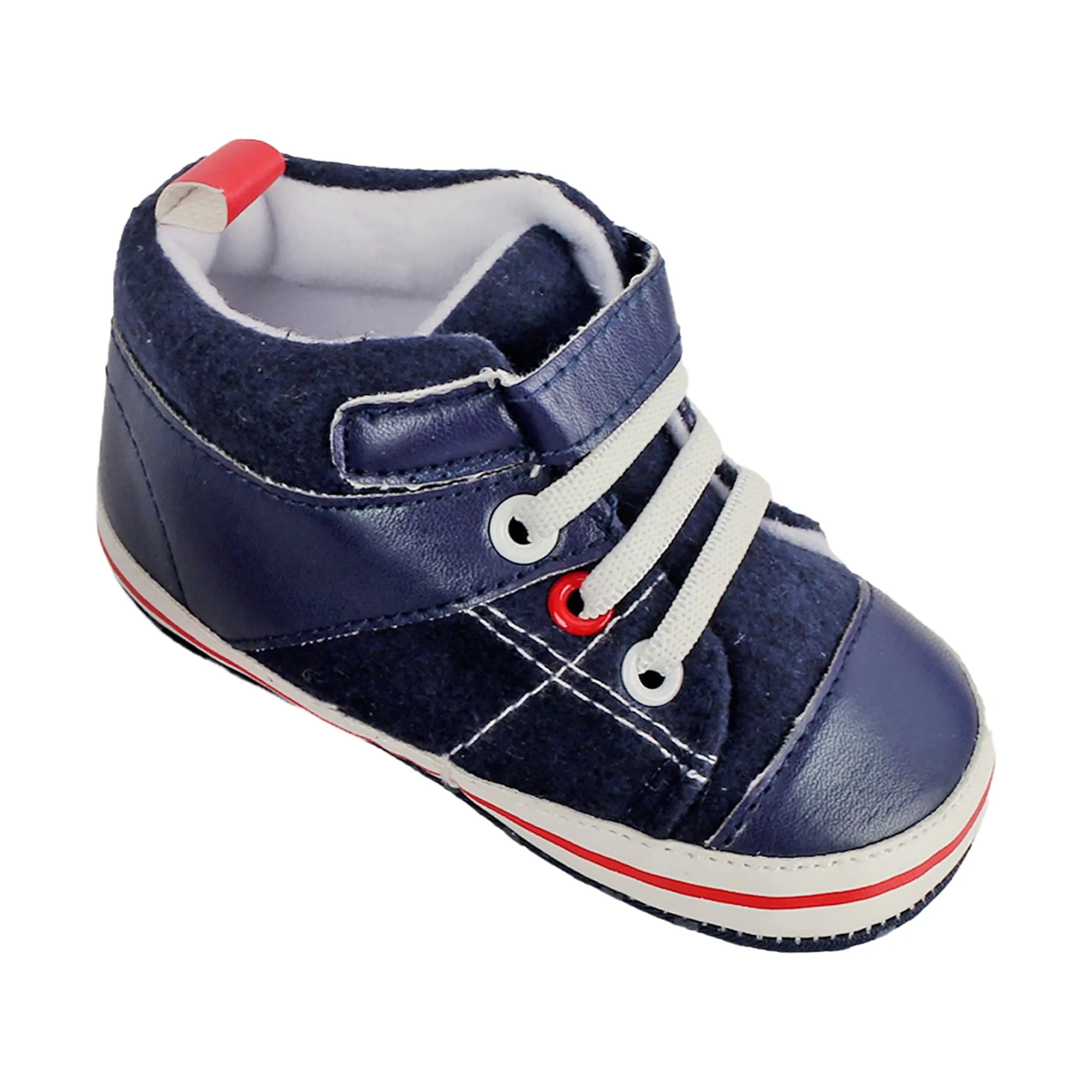 Casual Navy Blue Velcro Booties