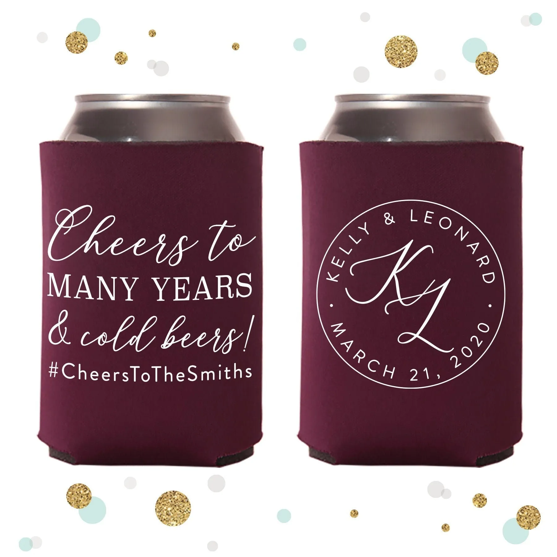 Cheers to Many Years - Wedding Can Cooler #138R