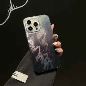 Chic Colorful Laser Feather Pattern iPhone Case