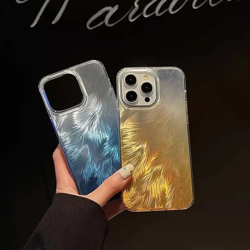 Chic Colorful Laser Feather Pattern iPhone Case