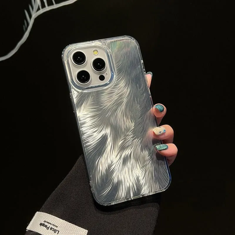 Chic Colorful Laser Feather Pattern iPhone Case