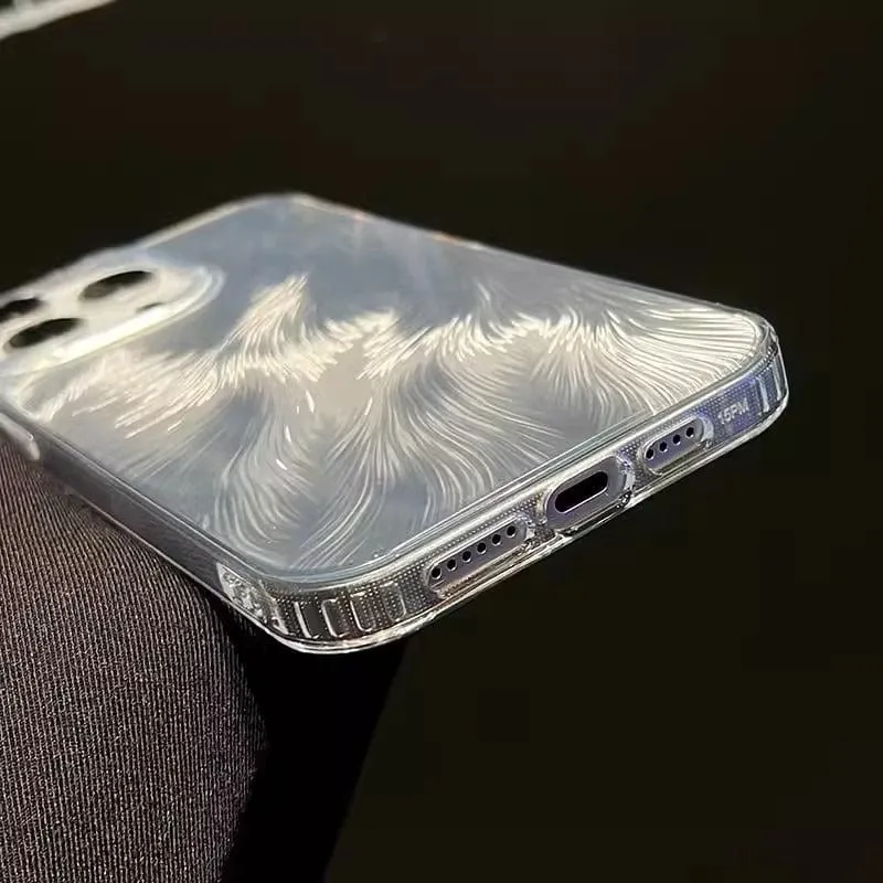 Chic Colorful Laser Feather Pattern iPhone Case