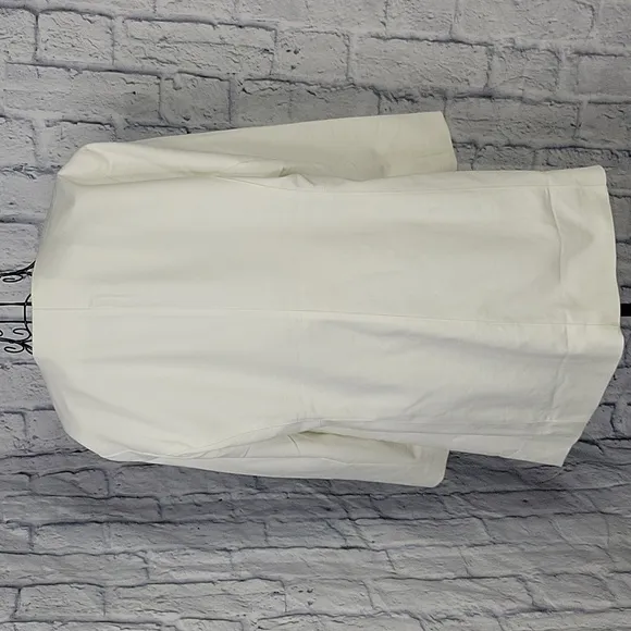 CHICO'S Modern City Chic Long Sleeves Optic White Jacket Large