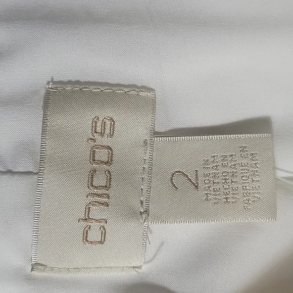 CHICO'S Modern City Chic Long Sleeves Optic White Jacket Large