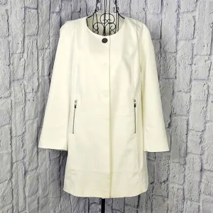 CHICO'S Modern City Chic Long Sleeves Optic White Jacket Large