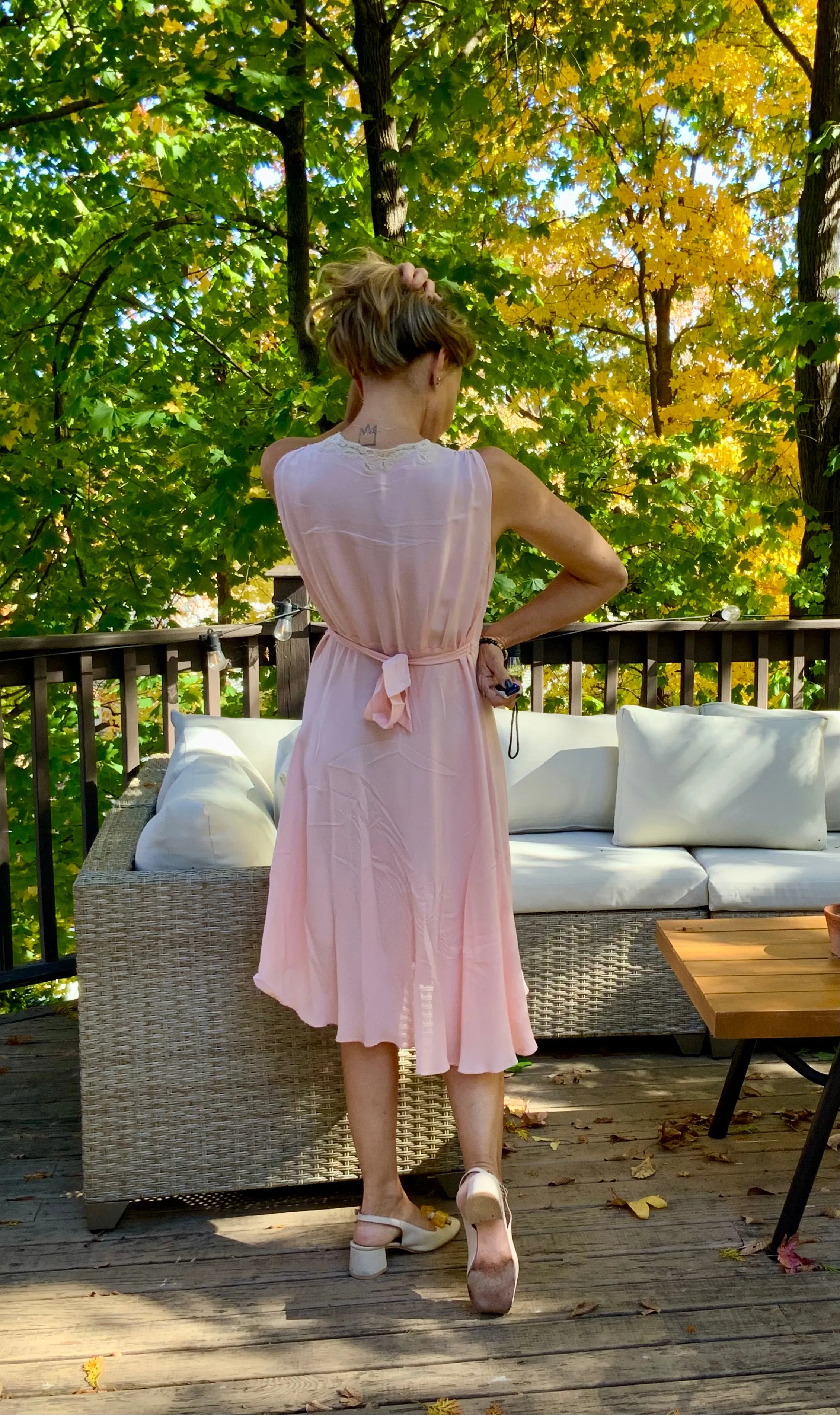 Chiffon Slip Dress - 40s - 40X