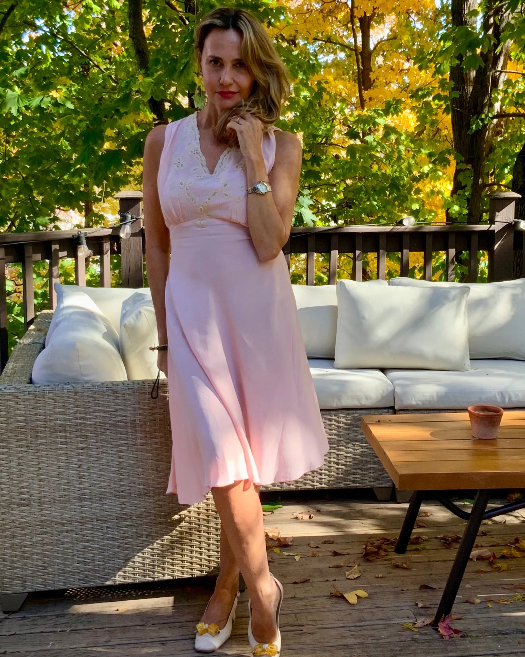 Chiffon Slip Dress - 40s - 40X