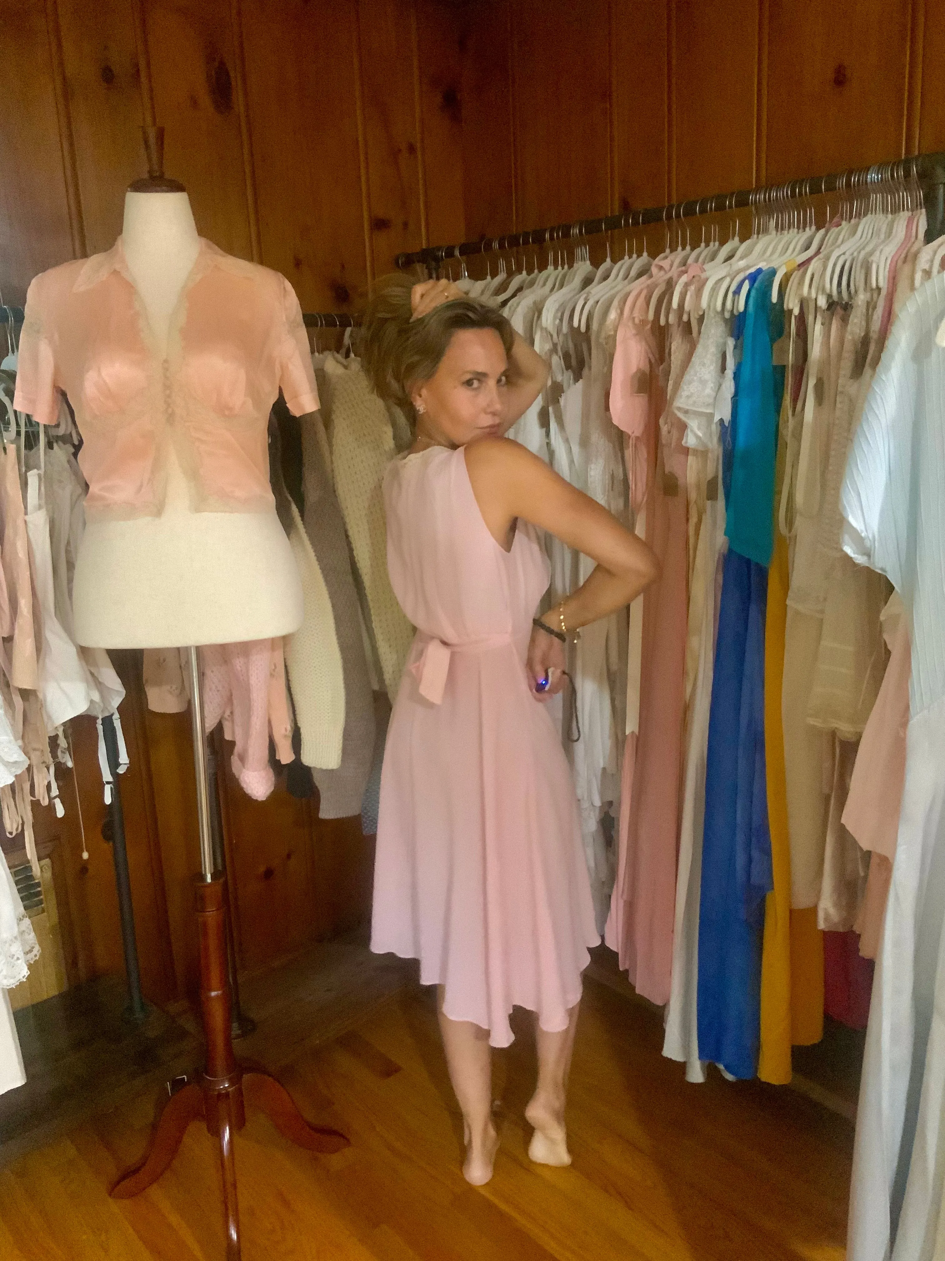 Chiffon Slip Dress - 40s - 40X