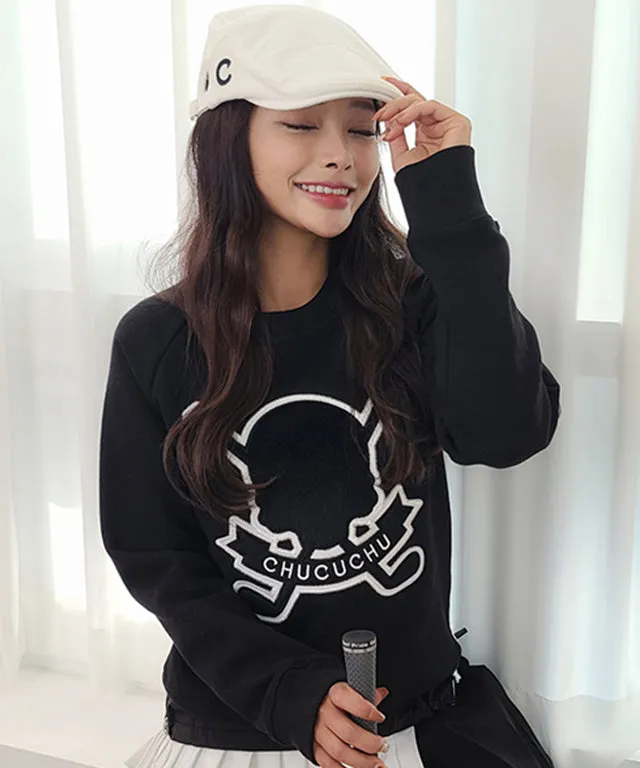 CHUCUCHU Cozy Lined Skull Round Top - Black