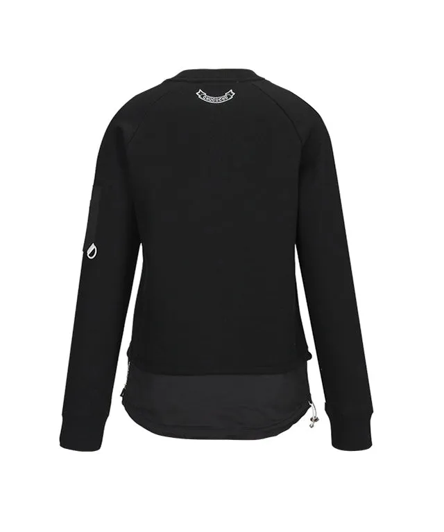 CHUCUCHU Cozy Lined Skull Round Top - Black