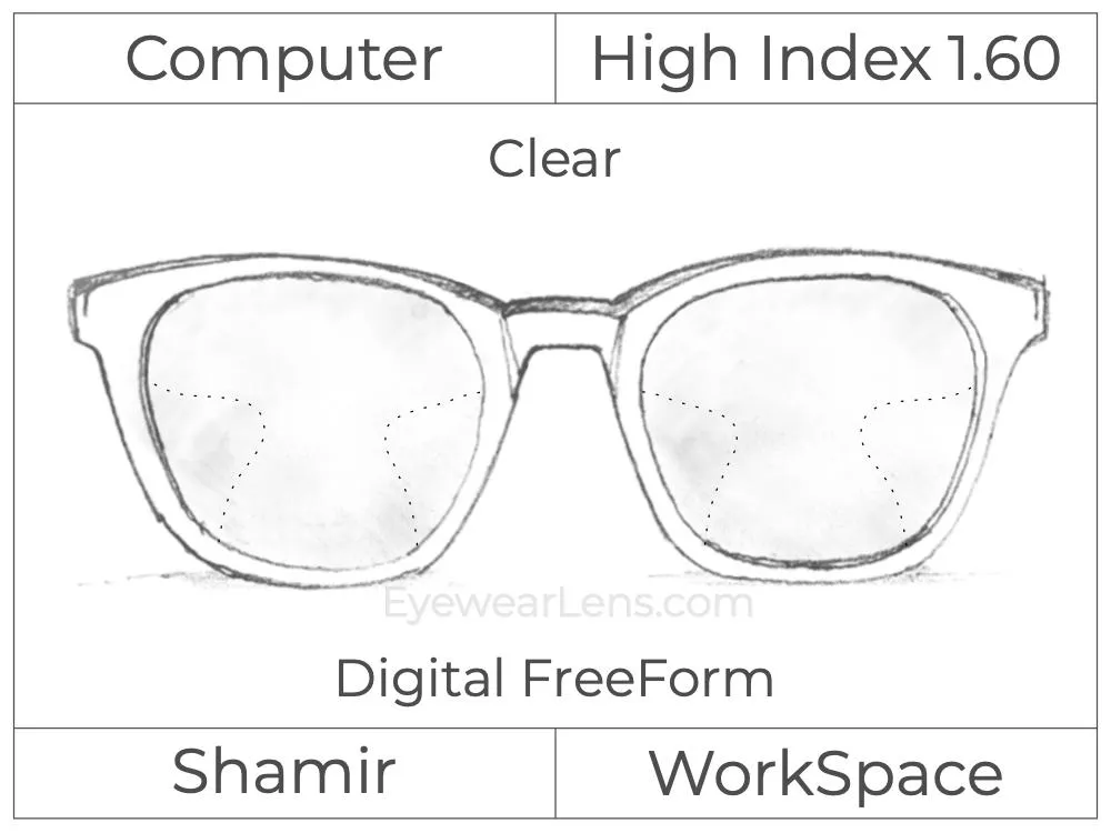Computer Progressive - Shamir - WorkSpace - Digital - High Index 1.60 - Clear