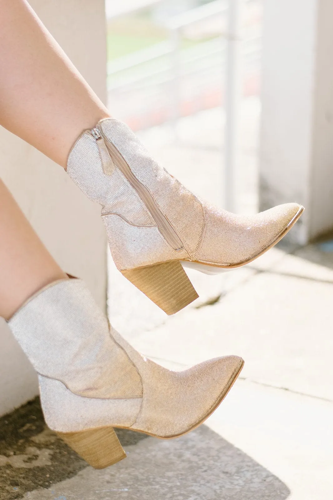 Corkys Gold Ombre Rhinestone Booties