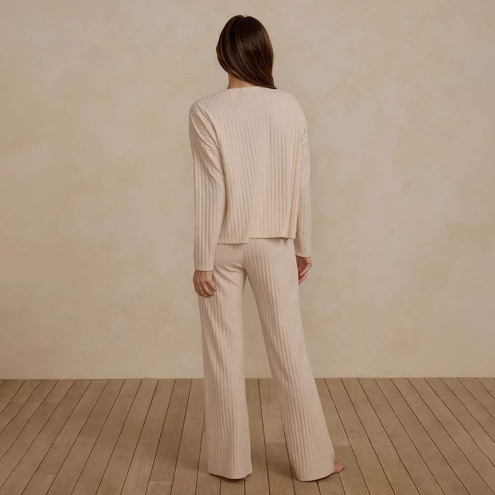 Cozy Rib Knit Woman's Set | Shell