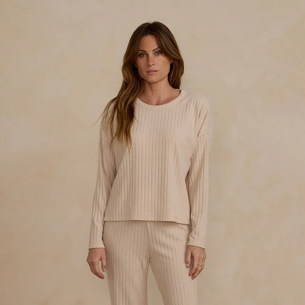 Cozy Rib Knit Woman's Set | Shell