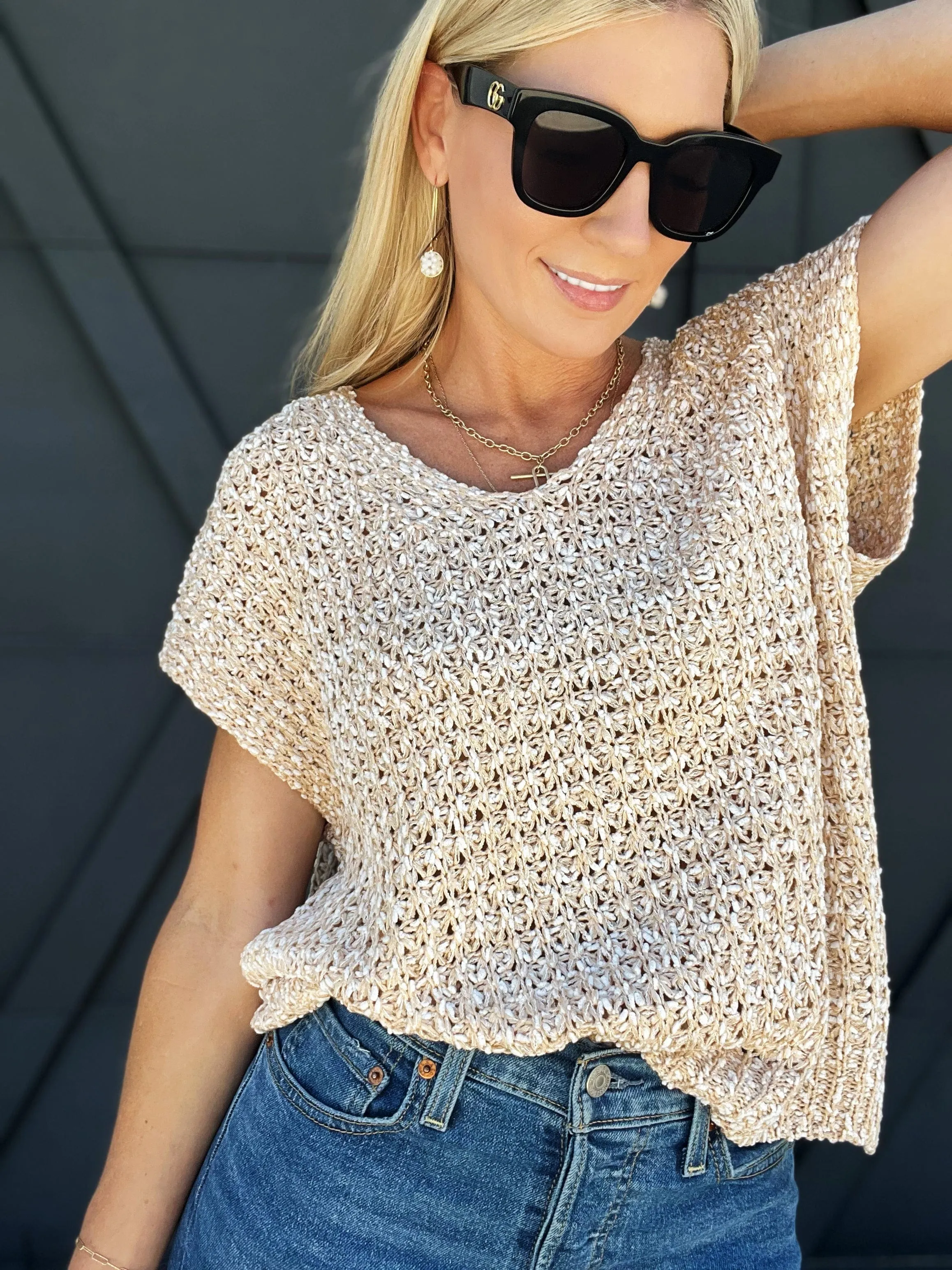 Cozy V Neck Sweater In Oatmeal