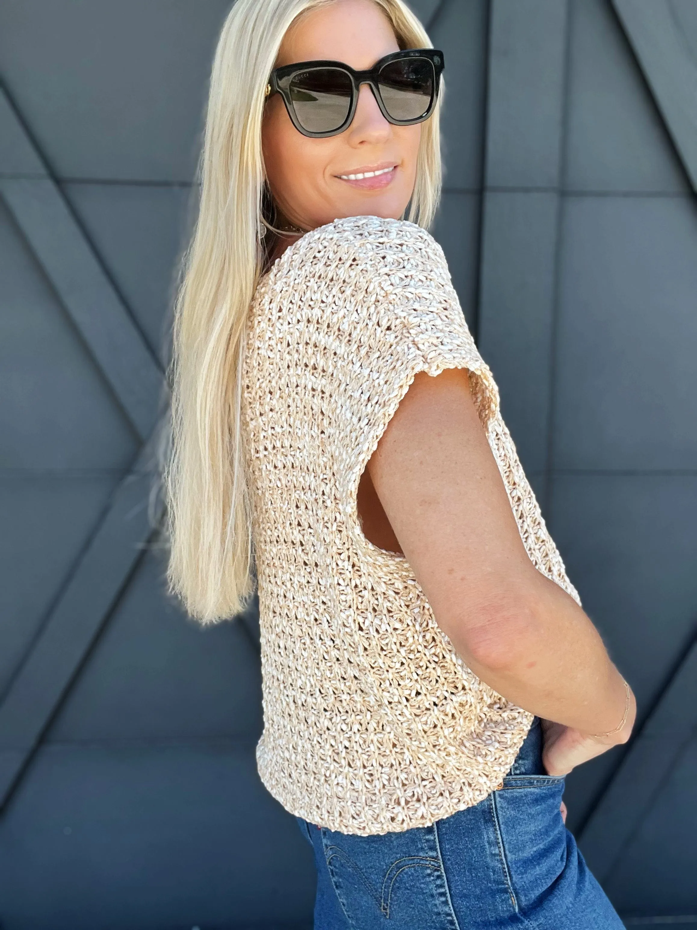 Cozy V Neck Sweater In Oatmeal