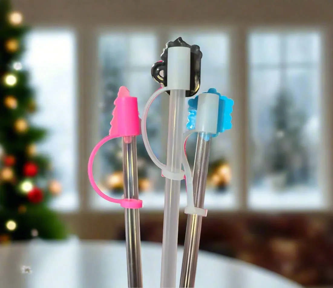 Cozy Winter Straw Topper Covers for Standard & Stanley Straws