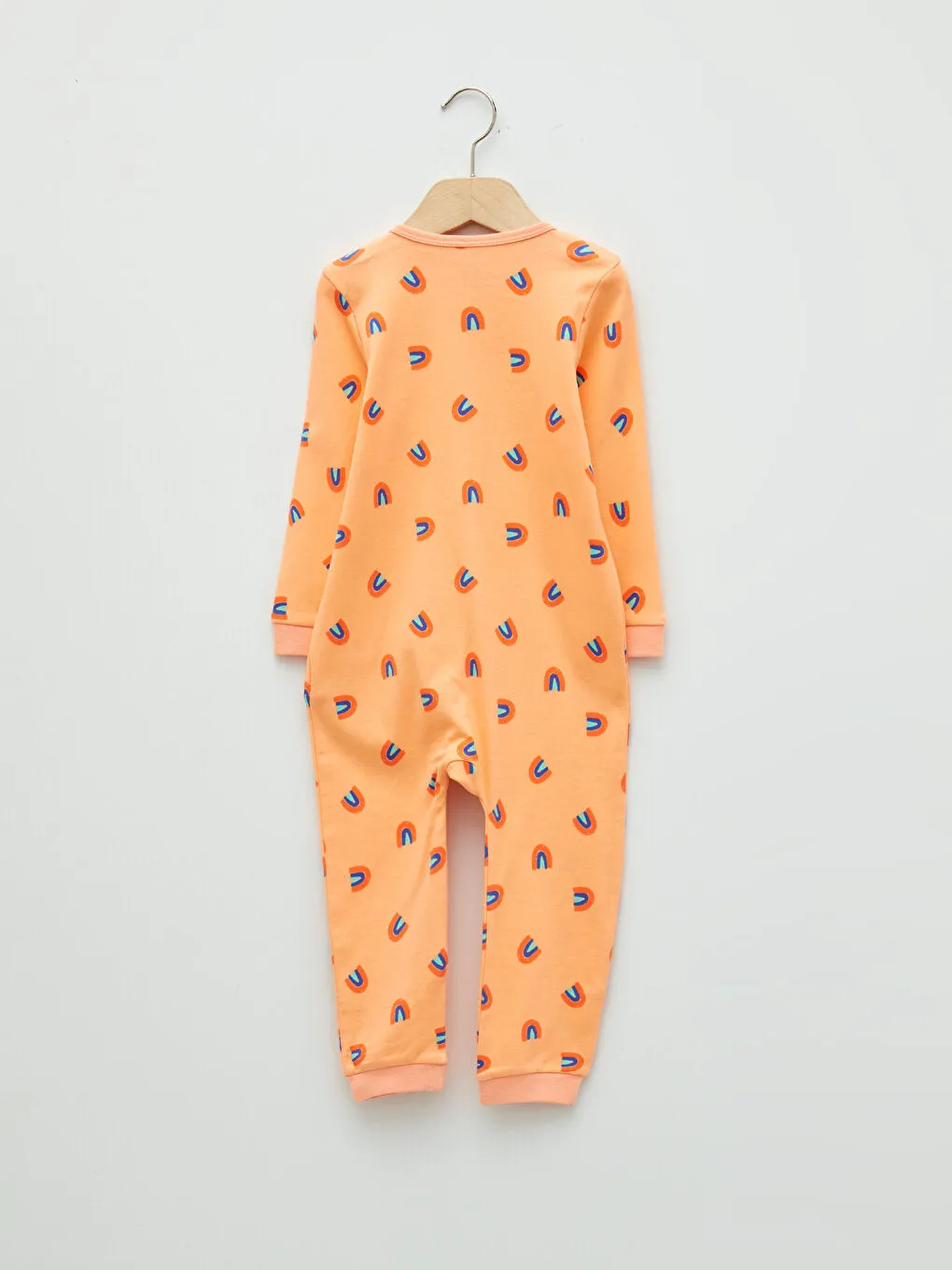 Crew Neck Long Sleeve Cotton Baby Girl Zipper Jumpsuit 2-pack