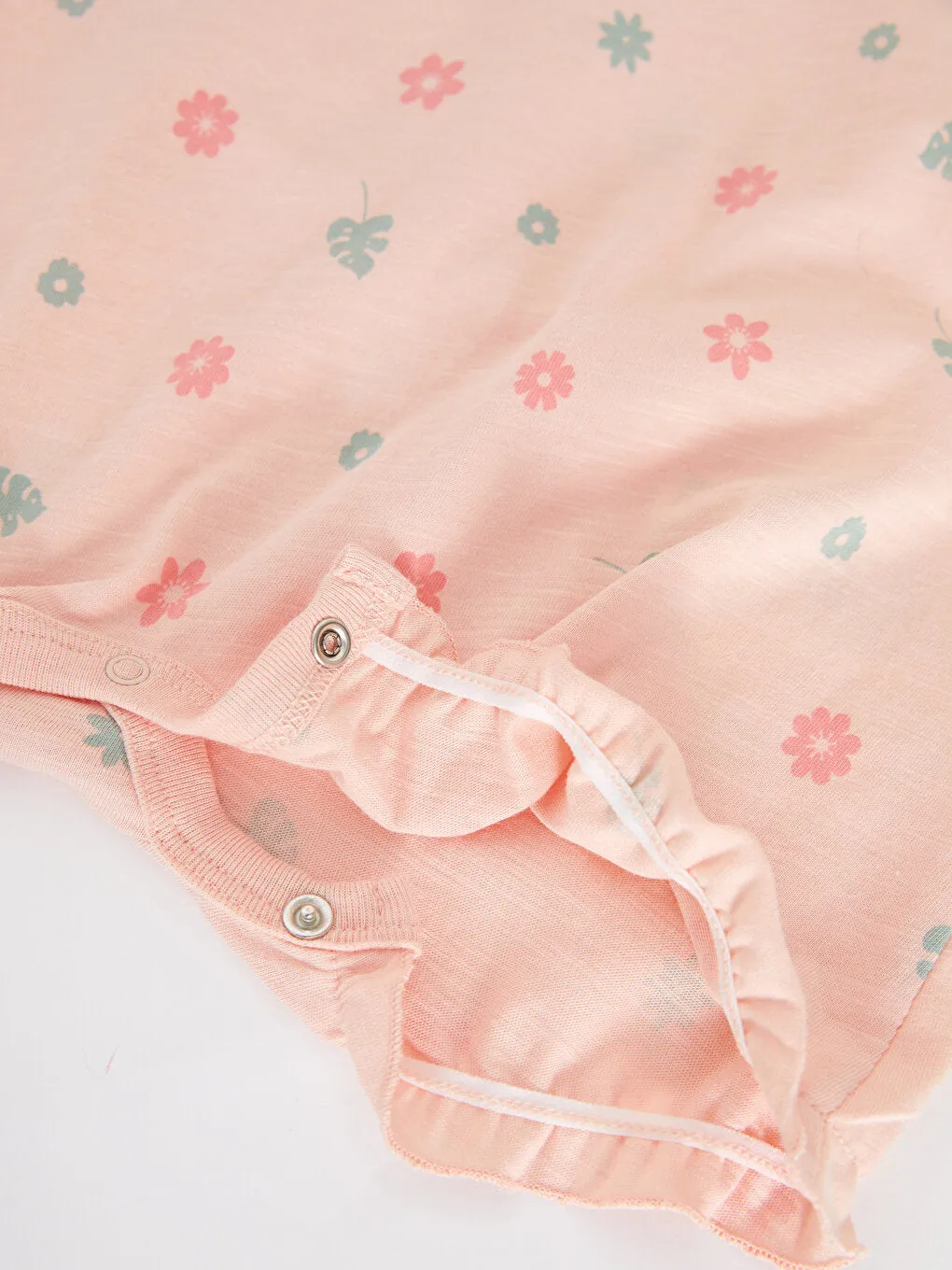 Crew Neck Printed Cotton Baby Girl Jumpsuit 2-pack
