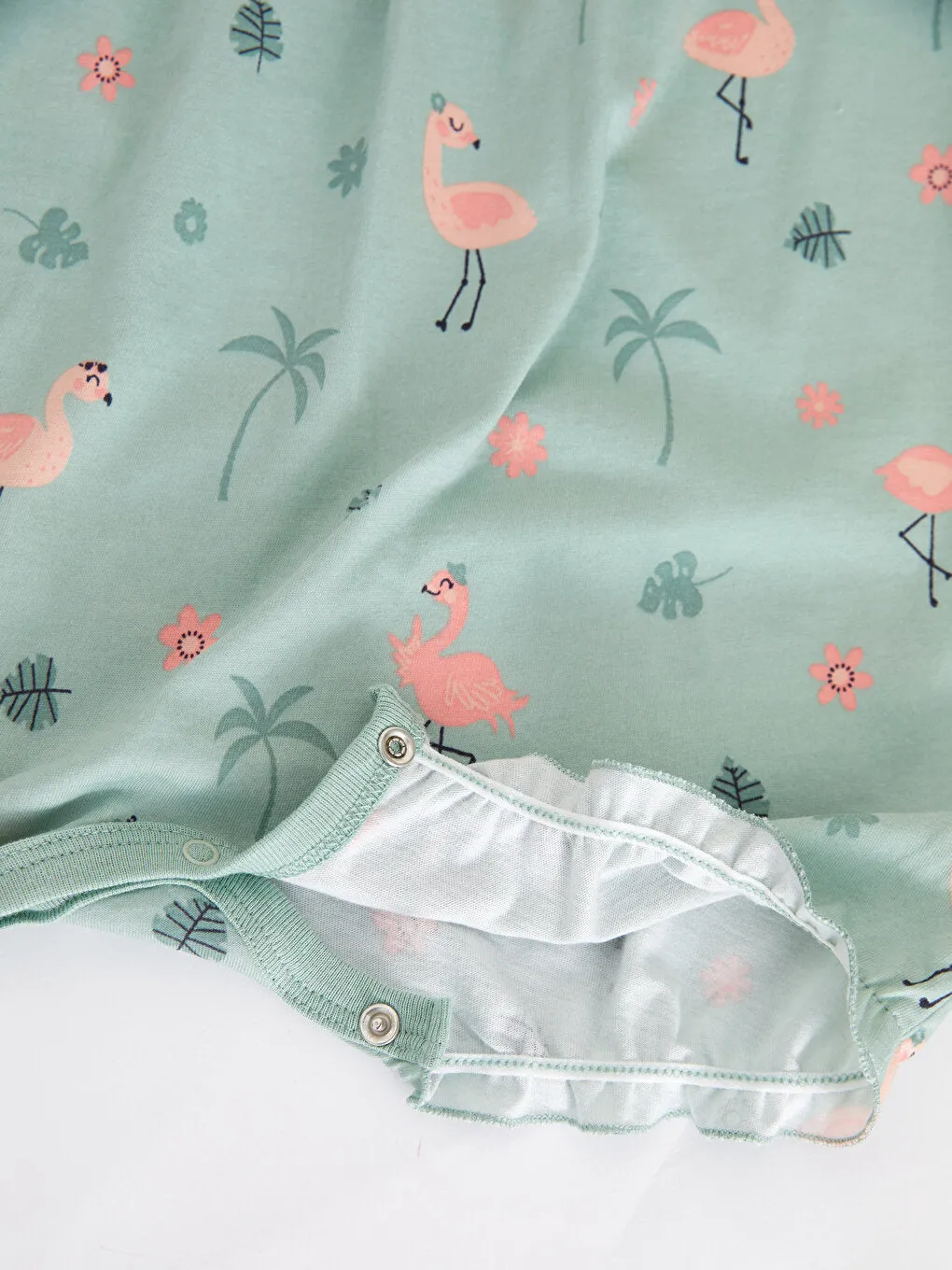 Crew Neck Printed Cotton Baby Girl Jumpsuit 2-pack