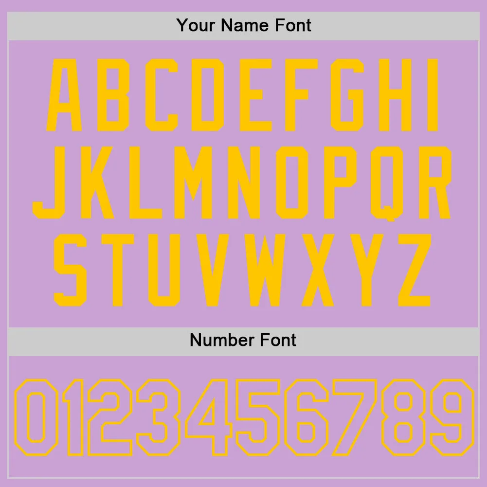 Custom Light Purple Yellow Authentic Baseball Jersey