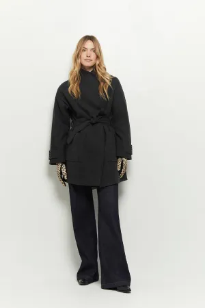 DILEMNE - Manteau anthracite ceinturé