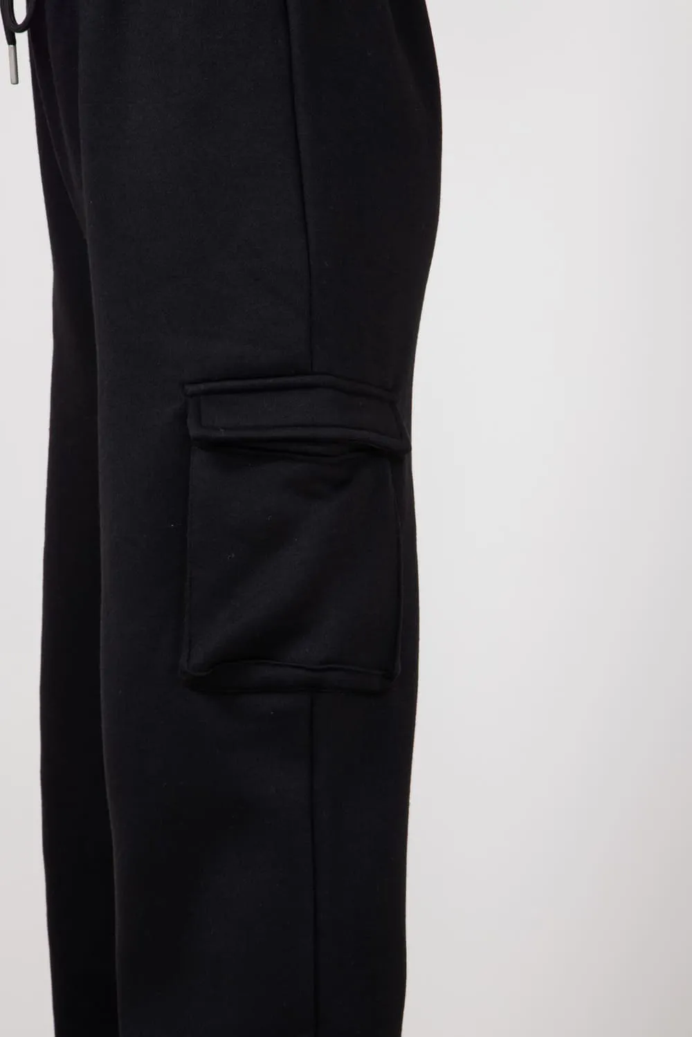 Drawstring Cargo Sweatpants for Women in Black | HF24E391-BLACK