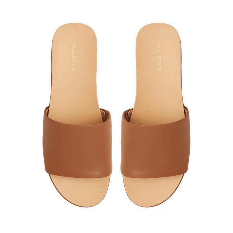 Elina Flat Sandals - Cognac