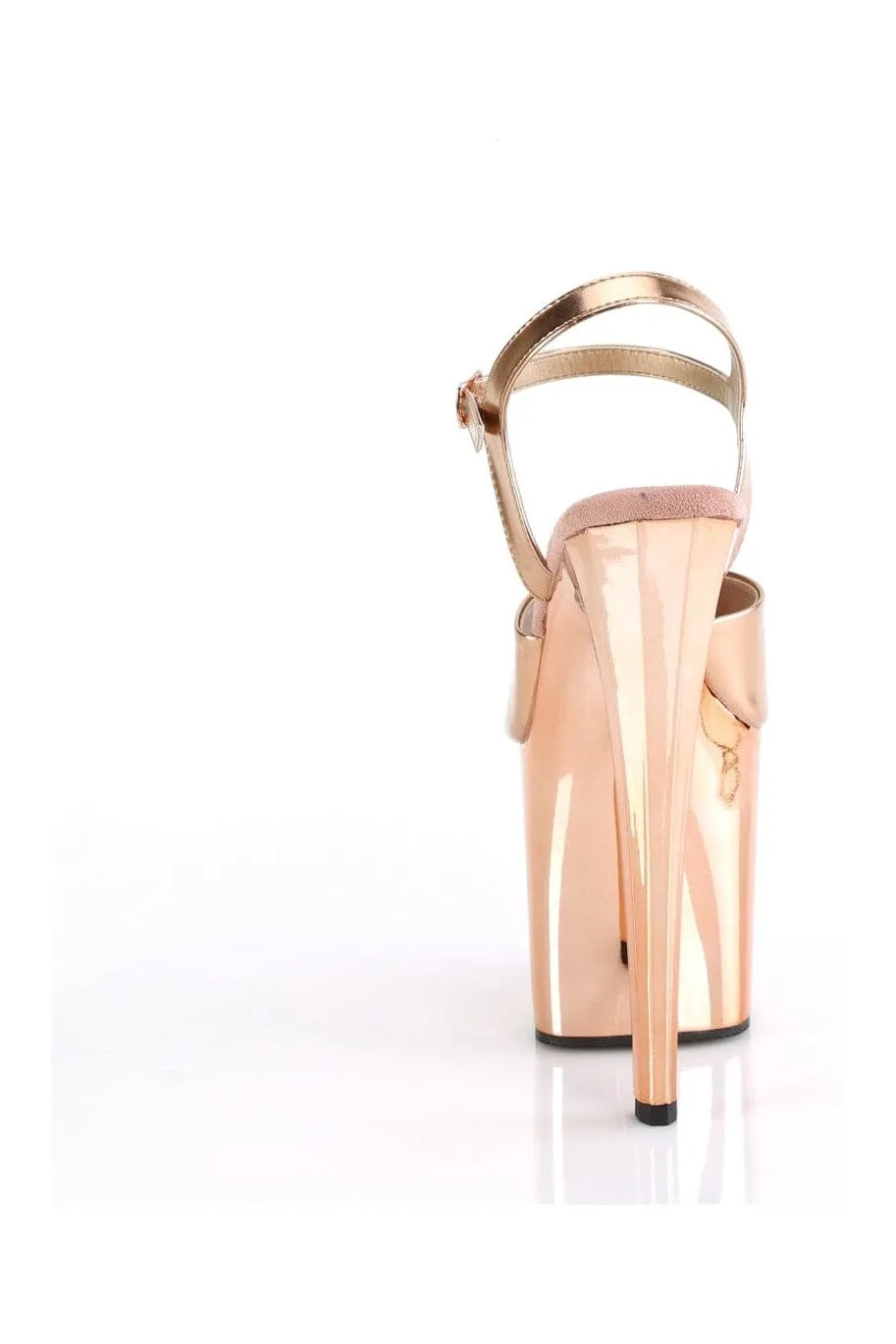 ENCHANT-709 Rose Gold Metallic Faux Leather Sandal