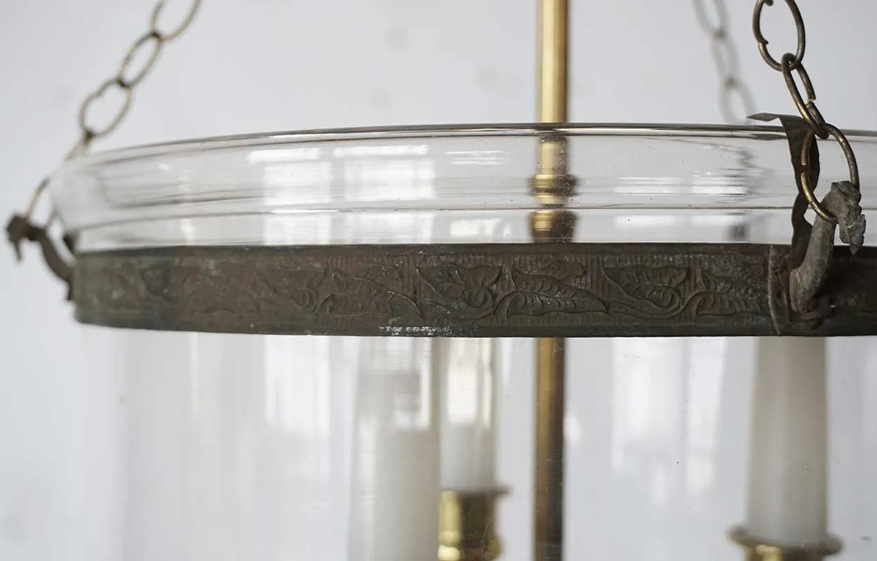 English Regency Style Glass 3-Light Hall Lantern