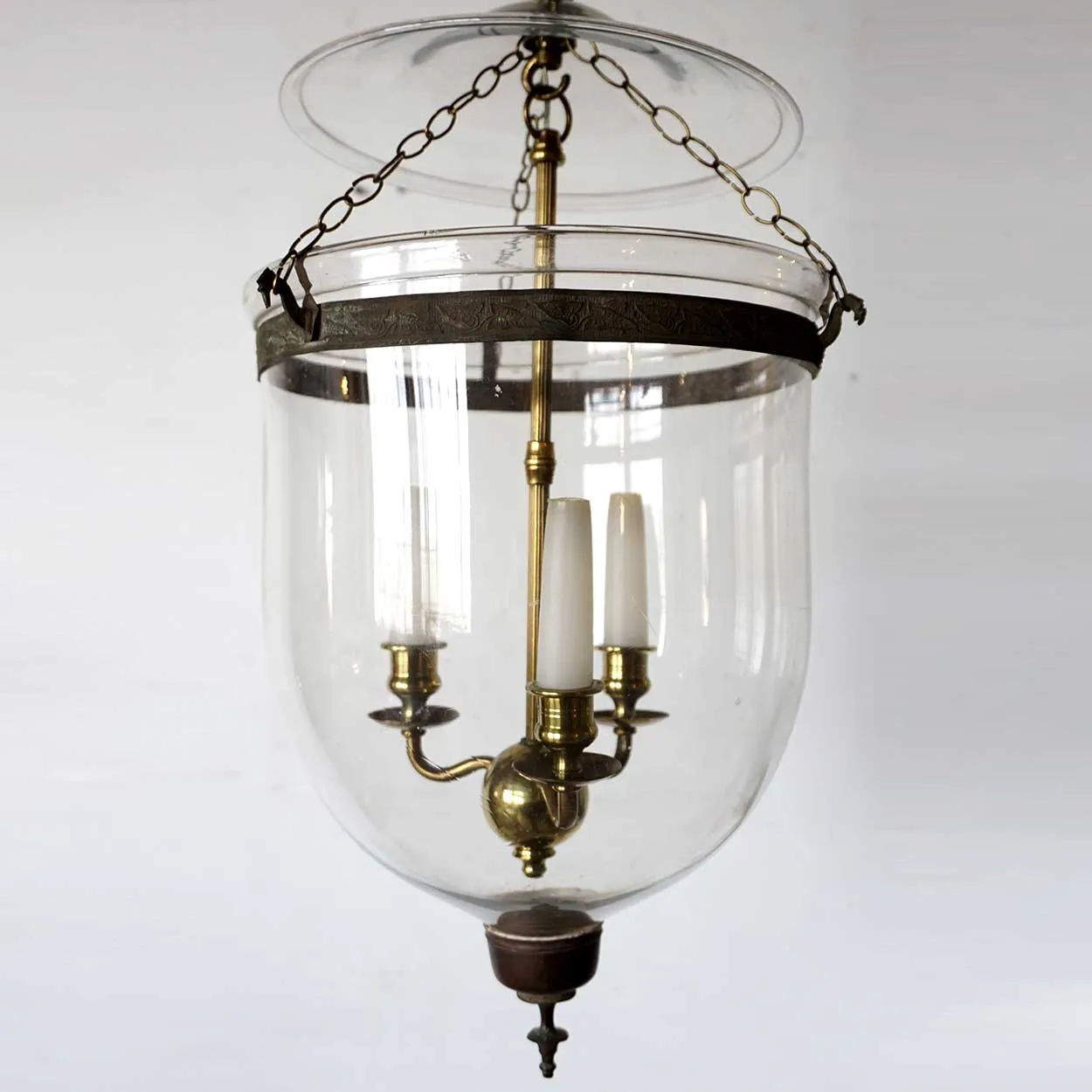 English Regency Style Glass 3-Light Hall Lantern