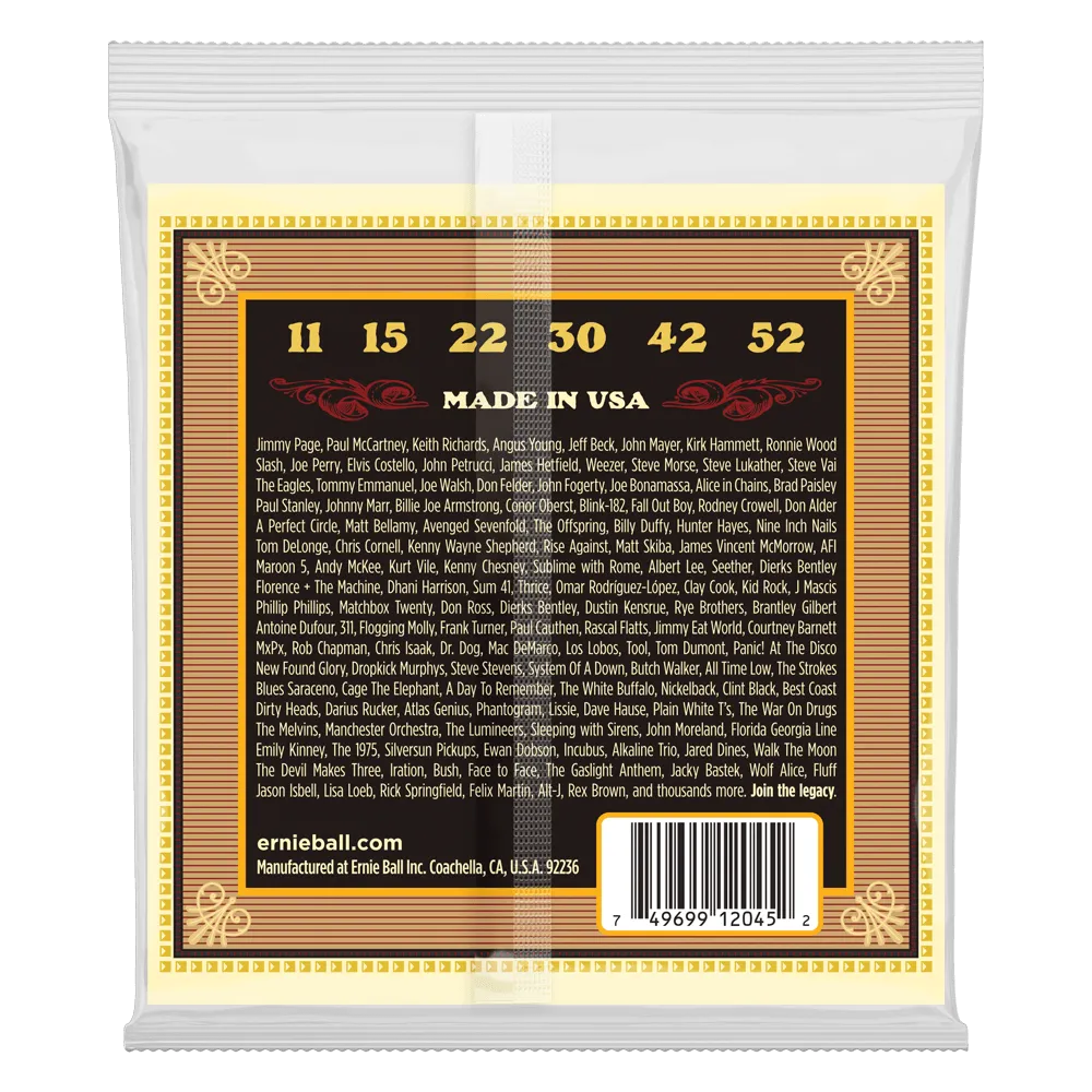 Ernie Ball Earthwood Silk and Steel Soft 80/20 Bronze Acoustic Guitar String, 11-52 Gauge