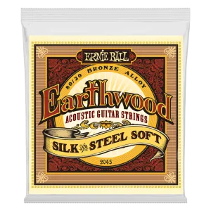 Ernie Ball Earthwood Silk and Steel Soft 80/20 Bronze Acoustic Guitar String, 11-52 Gauge