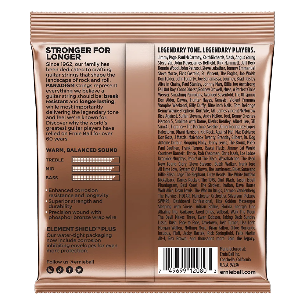 Ernie Ball Paradigm Extra Light Phosphor Bronze Acoustic Guitar Strings 10-50 Gauge