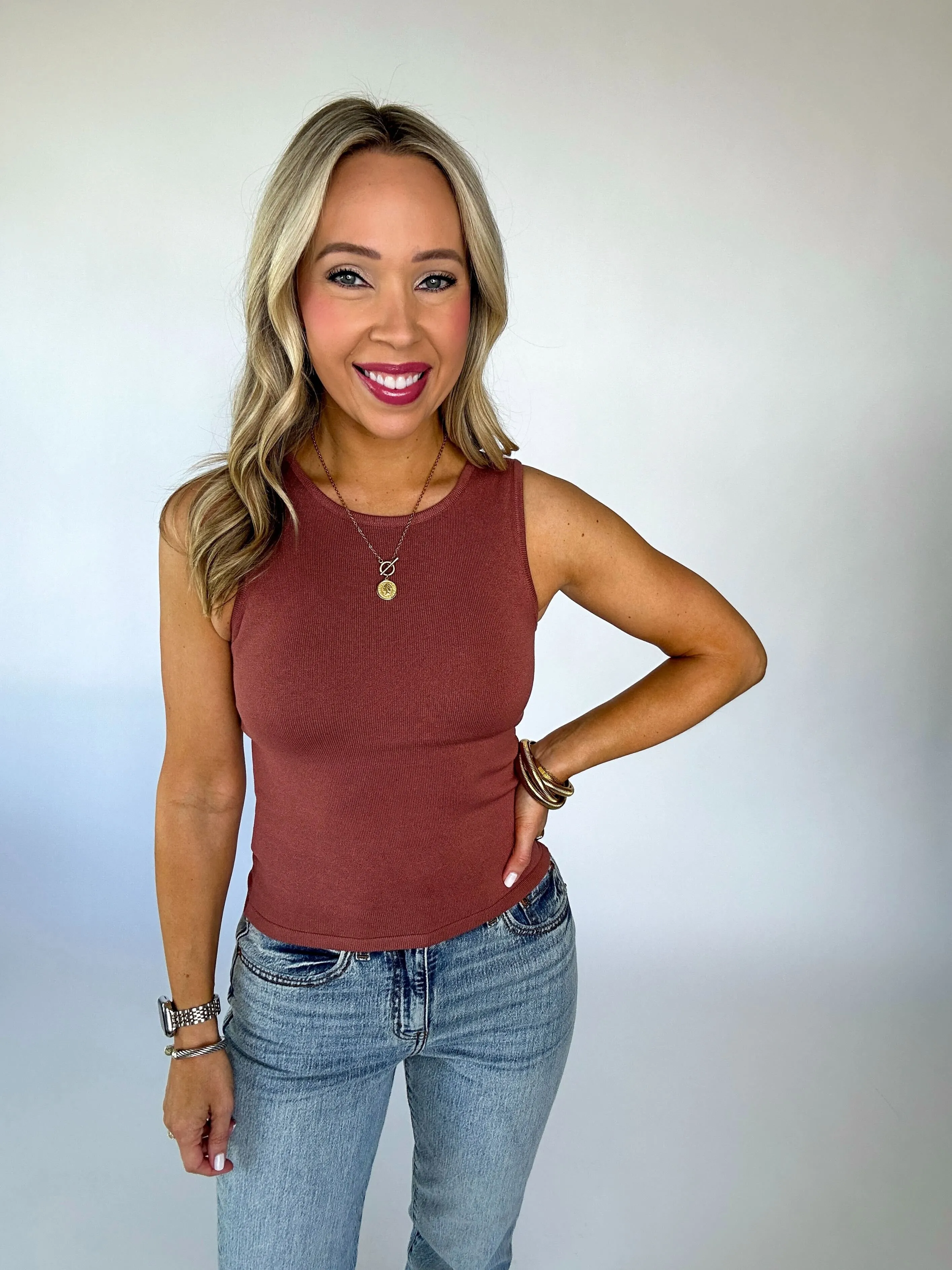 Essential Ease Sleeveless Top - Terracotta