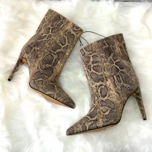 Express Snakeskin Embossed Booties
