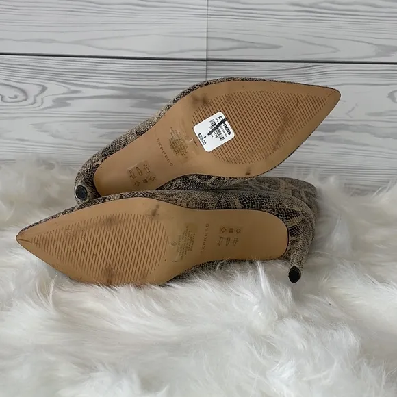 Express Snakeskin Embossed Booties