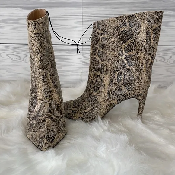 Express Snakeskin Embossed Booties