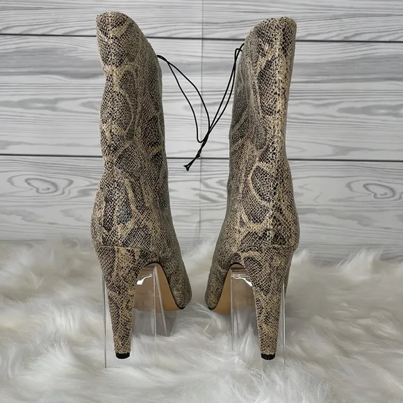 Express Snakeskin Embossed Booties