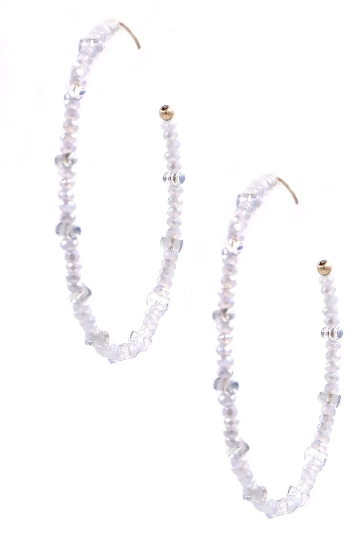 Faceted Bead Ring Earrings