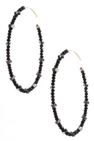 Faceted Bead Ring Earrings