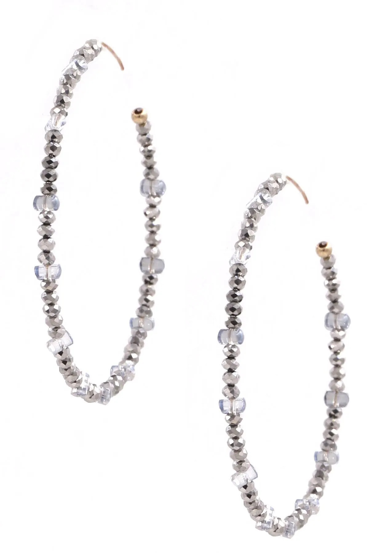 Faceted Bead Ring Earrings