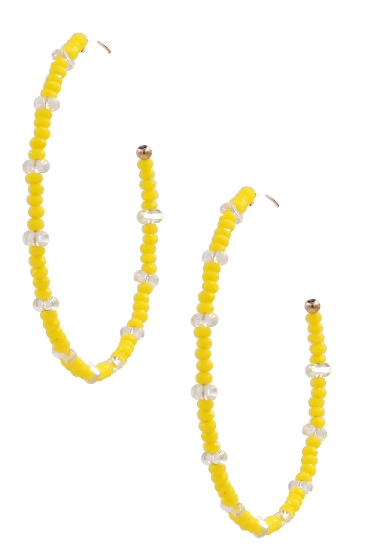 Faceted Bead Ring Earrings